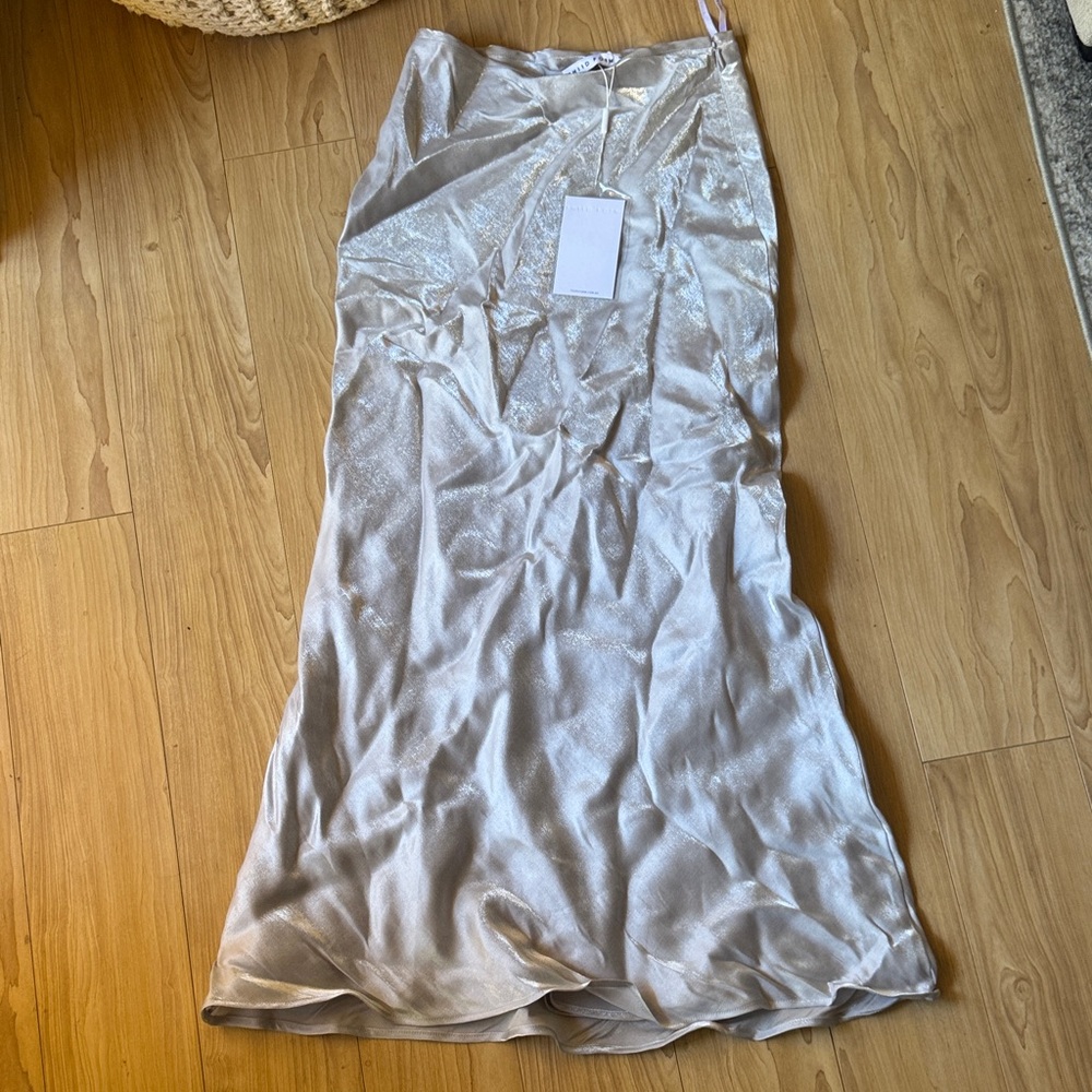 UNTAMED BIAS SKIRT IN SILVER